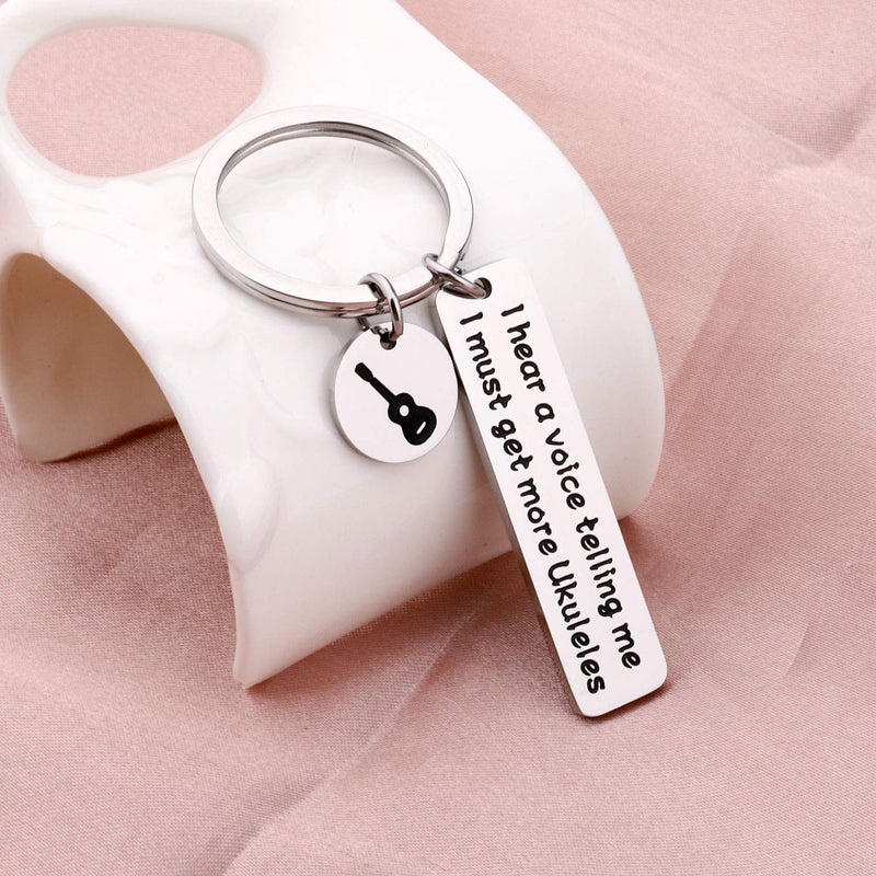 HOLLP Ukulele Gift Ukulele Acquisition Syndrome I Hear A Voice Telling Me I Must Get More Ukuleles Keychain Ukulele Lover Gift for Ukulele Player (Ukuleles Keychain) - Image 4